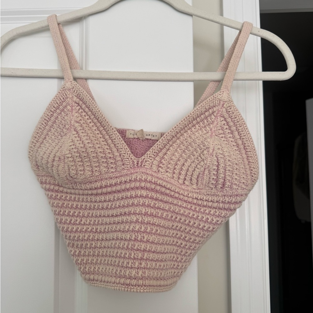La Hearts Blush and Cream Knit Bralette